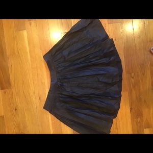 Faux Leather Black Pleated Skirt